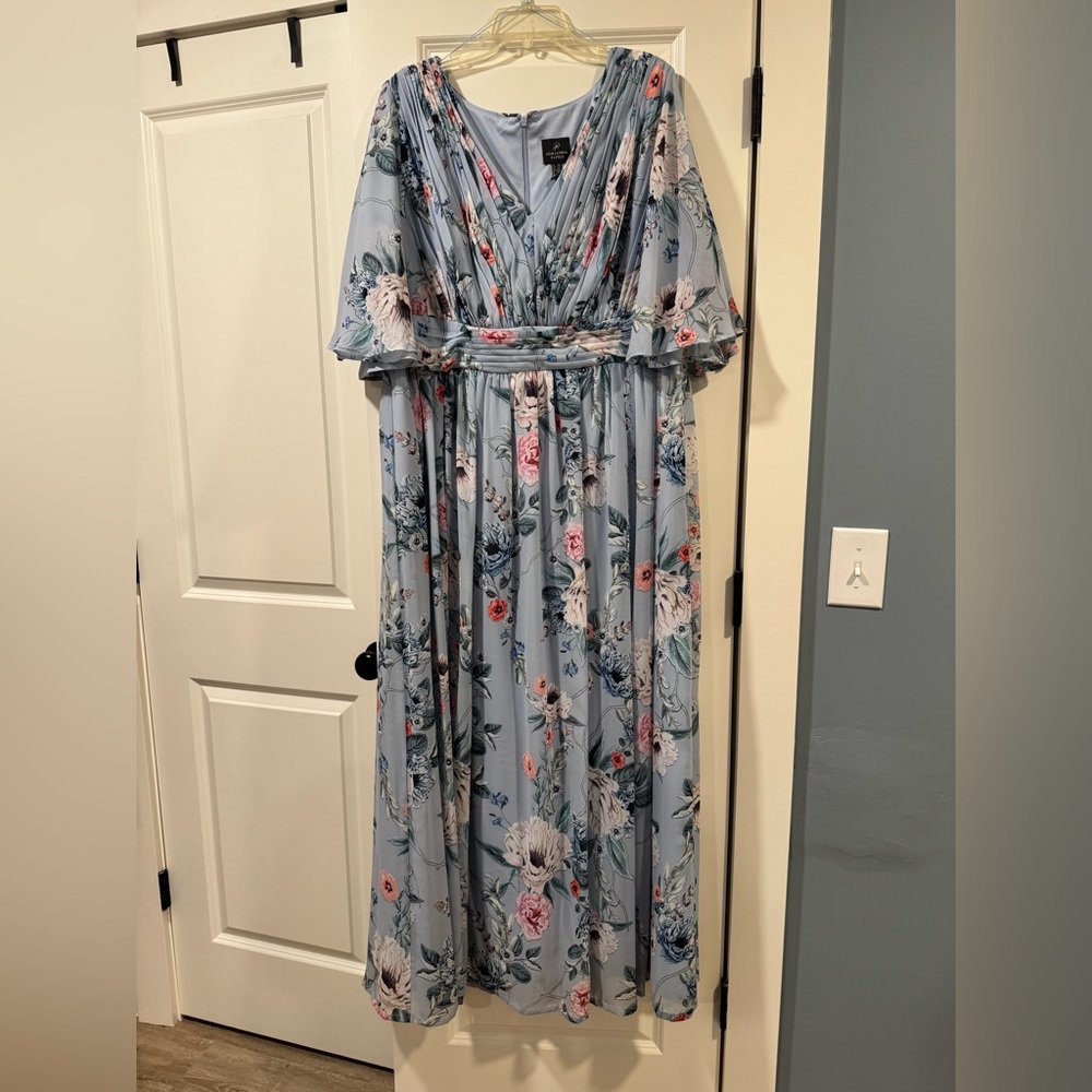Adrianna Papell Blue Floral Dress